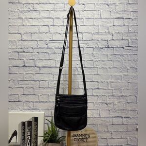 Osgoode Marley black leather crossbody bag purse